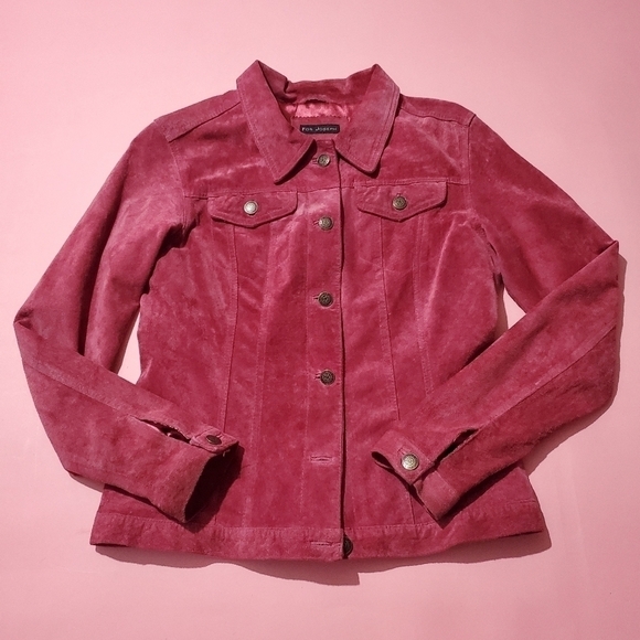 for Joseph Jackets & Blazers - Totally 2000s Y2K Berry Pink Suede Jacket